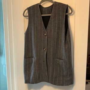 Gray Pinstripe Women's Vest